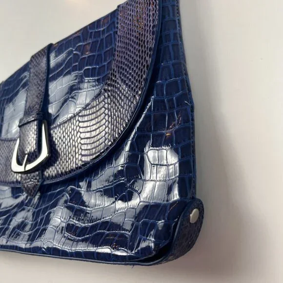 White House Black Market bag clutch blue (No Strap) - Picture 3 of 11